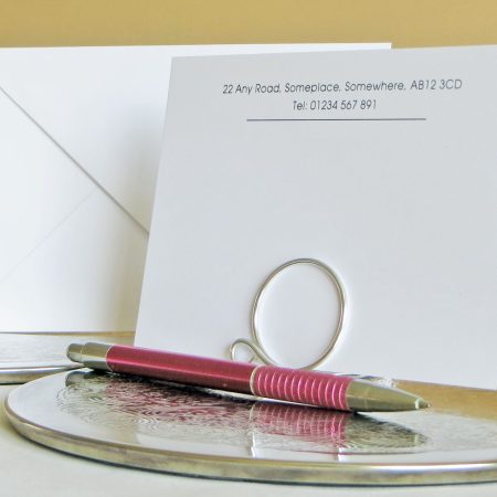 Personalised Correspondence Cards Design C02 White