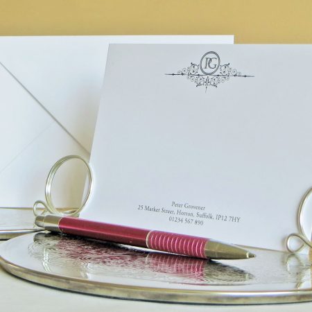 personalised monogram correspondence cards