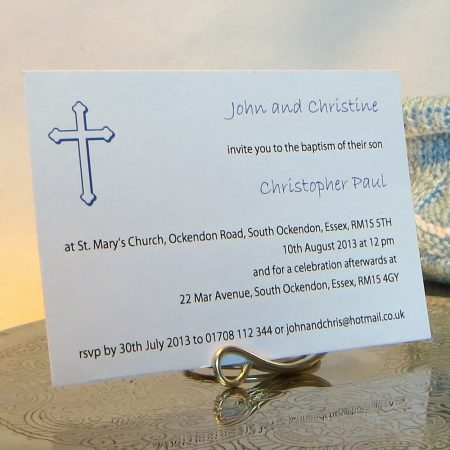 10 Personalised Baptism Christening Invitations BAP01 - Image 2