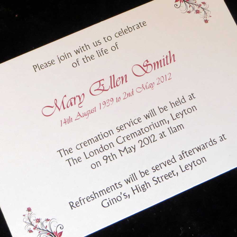 Funeral Announcement Cards