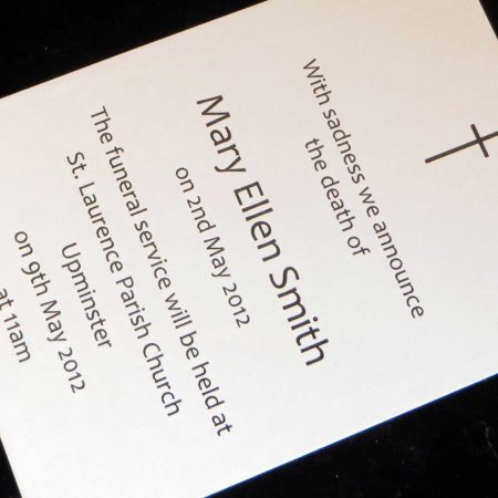Funeral Announcement Cards Design FAC07