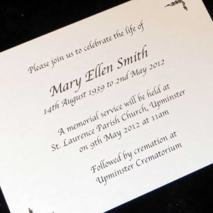 announcement funeral cards notification cerise chancery sell bereavement personalised envelopes