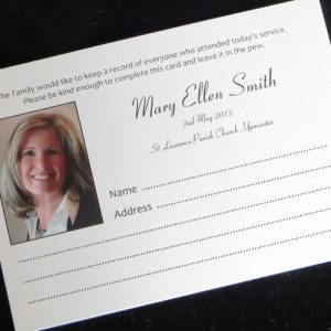 Funeral Attendance Cards FAT01