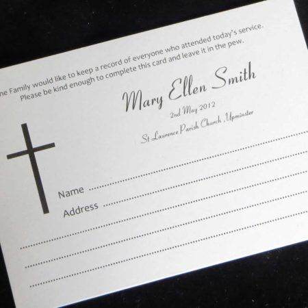 Funeral Attendance Cards FAT02