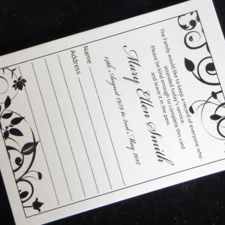 Funeral Attendance Cards FAT04