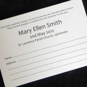 Funeral Attendance Cards FAT06