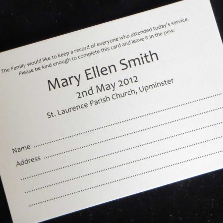 Funeral Attendance Cards FAT06