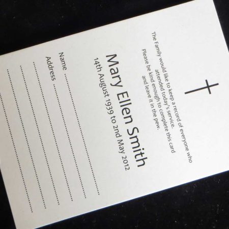 Funeral attendance Card FAT07
