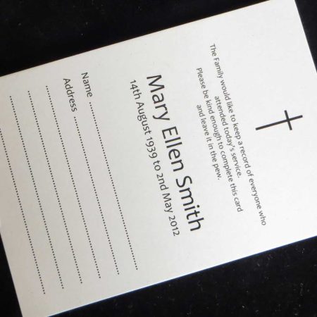 Funeral attendance Card FAT07