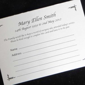 Funeral Attendance Cards FAT08