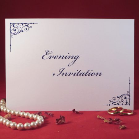 Personalised Flourish Evening Invitations Front