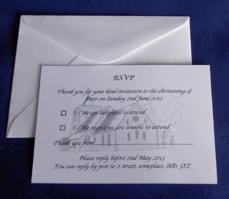 Personalised Baptism Christening Birthday RSVP Cards & Address Printed