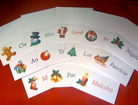 Personalised Festive Place Cards Mixed