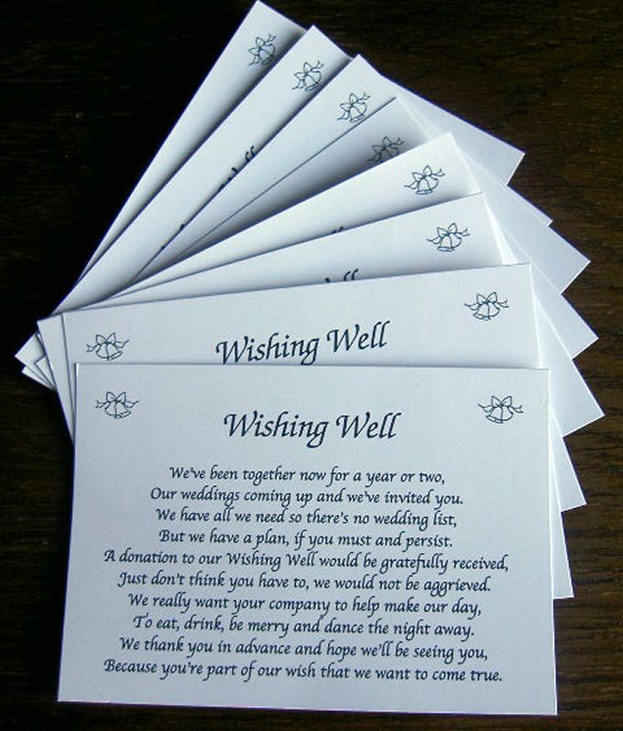 25 Wishing Well Wedding Poem Cards For Your Wedding 