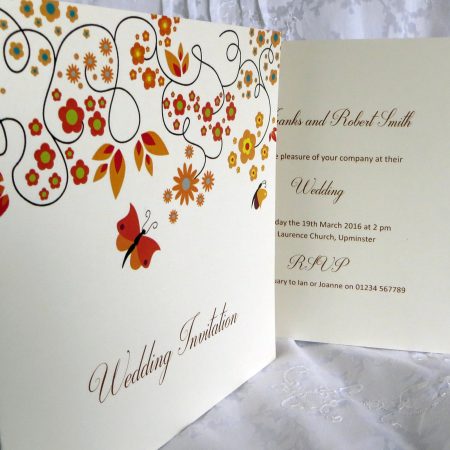 Personalised Square Floral Wedding Invitations - Image 4
