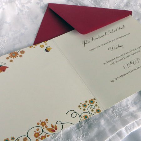 Personalised Square Floral Wedding Invitations - Image 2