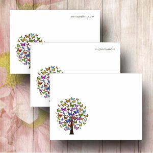 Butterfly Tree Funeral Florist Message Card