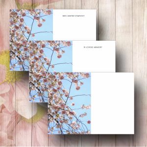 Pink Blossom Tree Funeral Flower Message Card