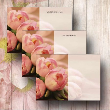 Blush Tulips Funeral Flower Message Cards