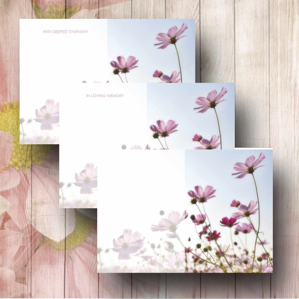 Wonderful Cosmos Sky Funeral Flower Message Cards