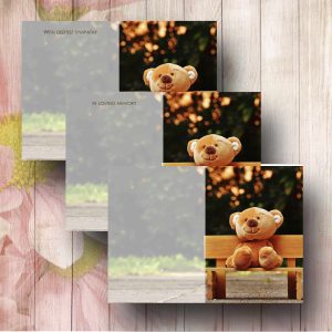 Bench Teddy Florist Funeral Card