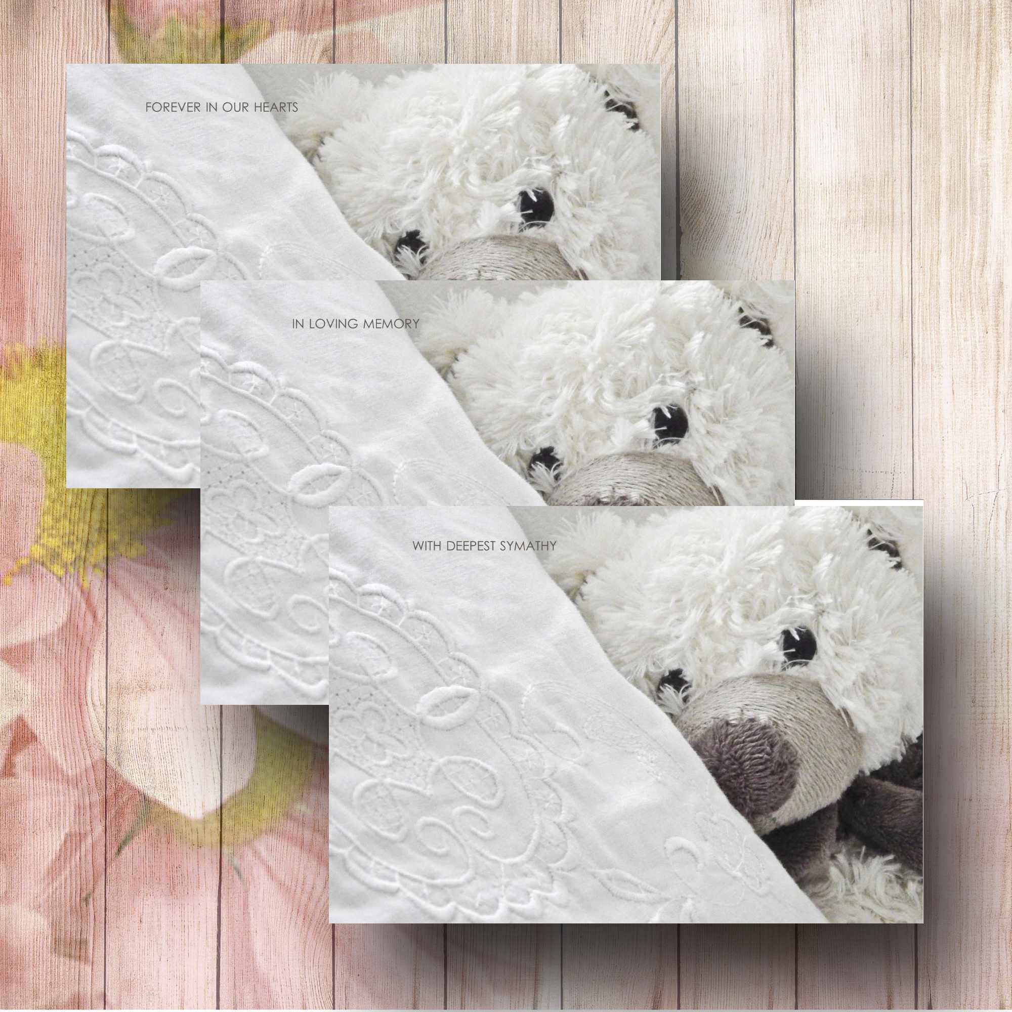 Pillow Talk Teddy Florist Funeral Cards Large Size