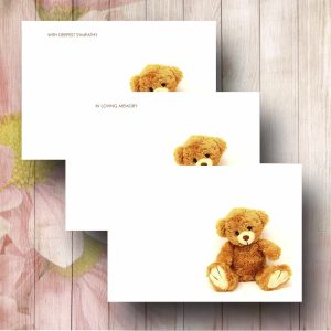 Cute Teddy Florist Funeral Card