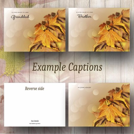 Golden Leaves Funeral Florist Message Card - Image 2