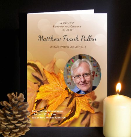 Funeral Order of Service Autmn Leaves