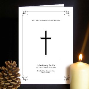 Funeral Order of Service Simple Cross Design