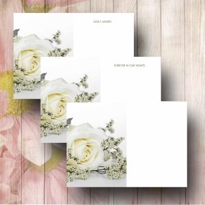 Singlw White Rose Florist Message Card