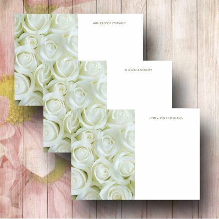 White Roses funerl Florist Card