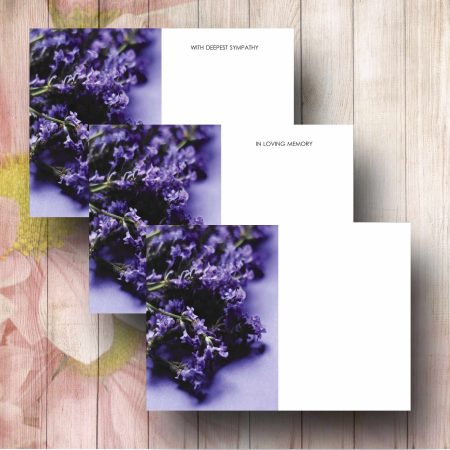 Lavender Flowers Funeral Florist Message Cards