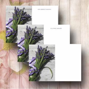 Lavender Bunch Florist Funeral Message Card