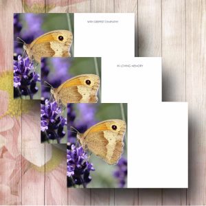 Delicate Butterfly Funeral Florist Message Card