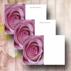 Pink Rose Funeral Florsit Message Card
