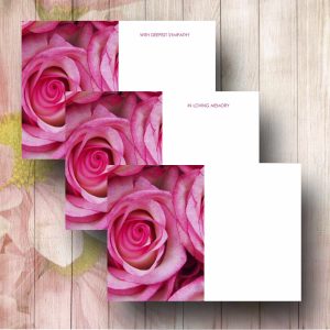 Pink Roses Funeral Florist Message Cards