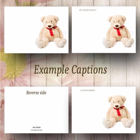 White Teddy Florist Funeral Message Card - Image 2