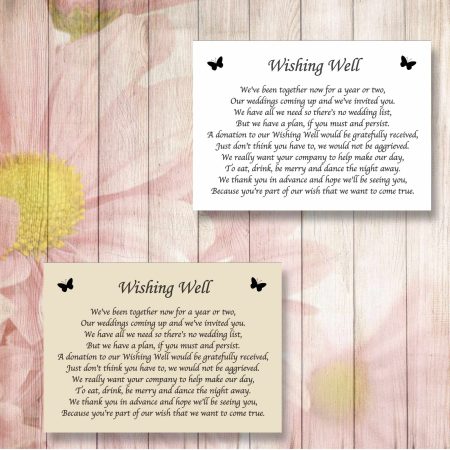 Butterfly Wedding Gift Poem Cards