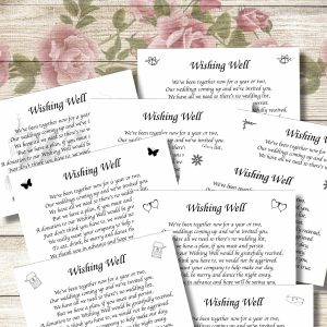 Wishing Well Gift Poem Cards