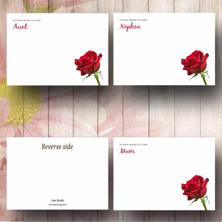 Single Red Rose Florist Message Card Example Texts