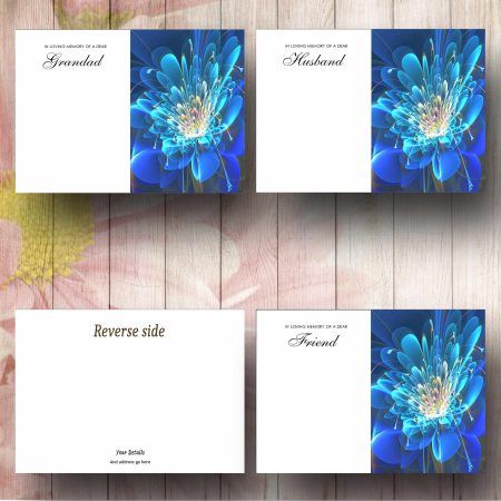 Stylised Blue Flower Florist Message Card Text Examples