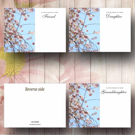 Pink Blossom Tree Flower Message Card Text Examples