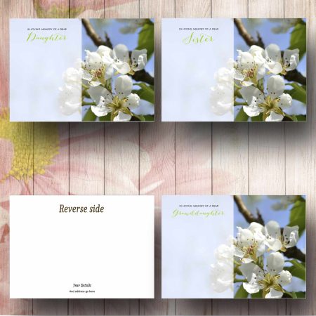 White Blossom Flower Message Card Text Examples