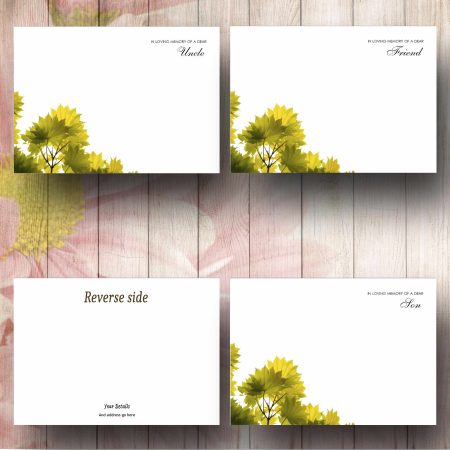 Simple Green Leaves Florist Message Card example Texts