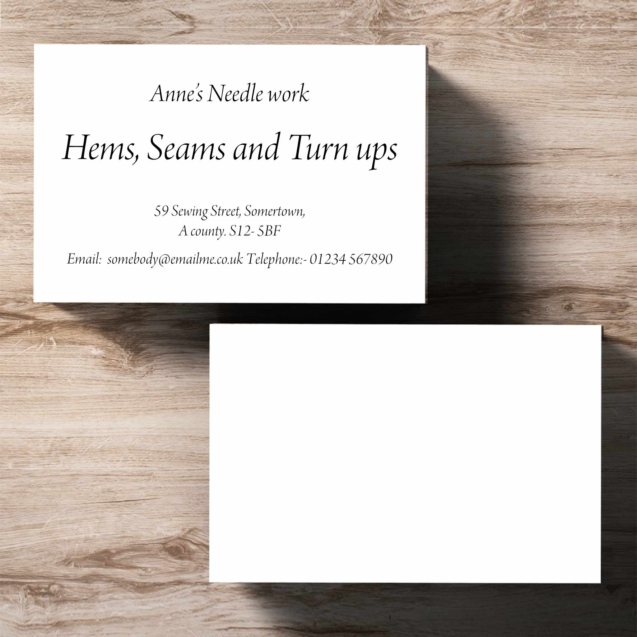 Plain Business card printing for Crafters. simple, elegant