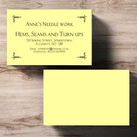 Border Design Business Card Single Sided Yellow
