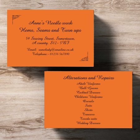 Flourish Design Crafters Business Card orange double sided