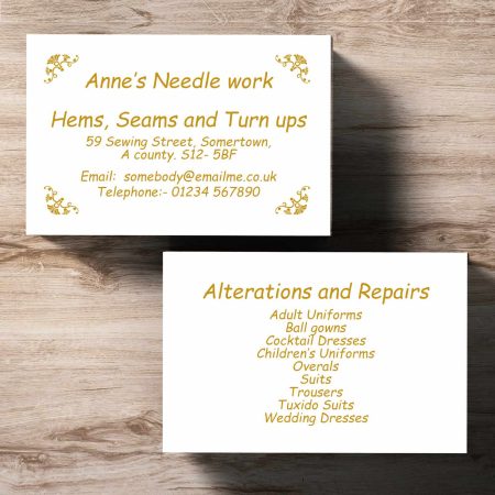 Single Colour Business Card Thistle Design Double Sided