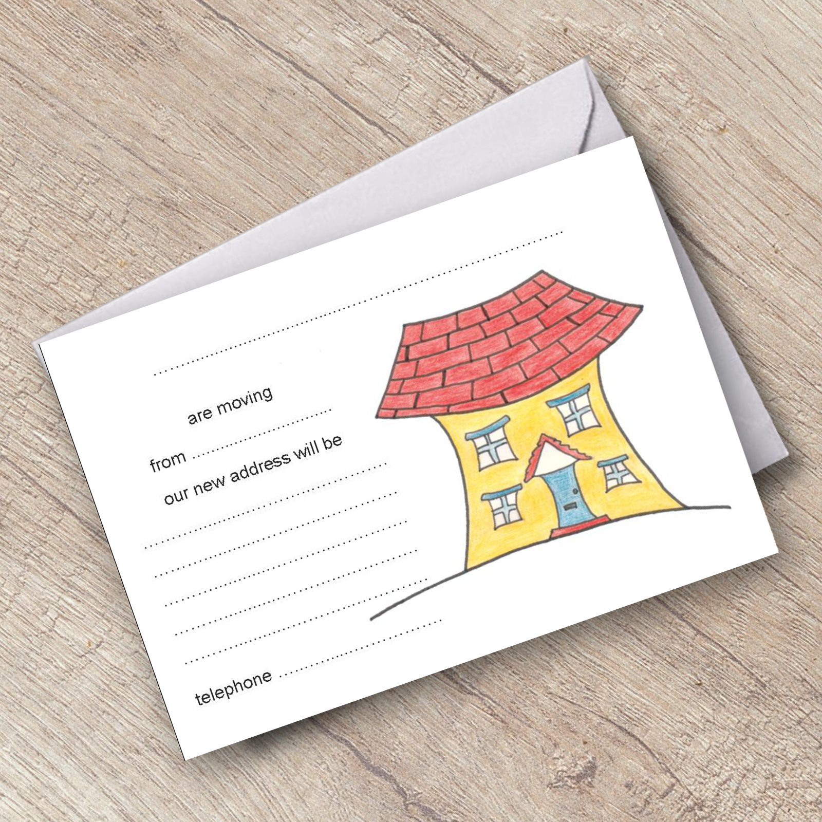 New Address Cards Cartoon House Design Pack of 8 New Address Cards Cartoon House Design Pack of 8